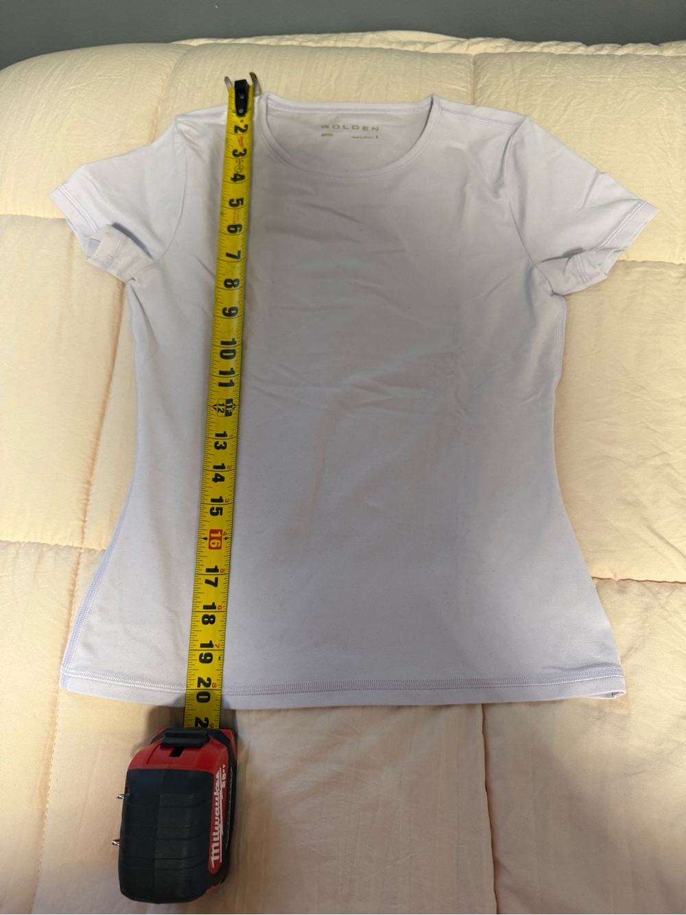 Aritzia Golden Buttterline Crewneck Short Sleeve Tee